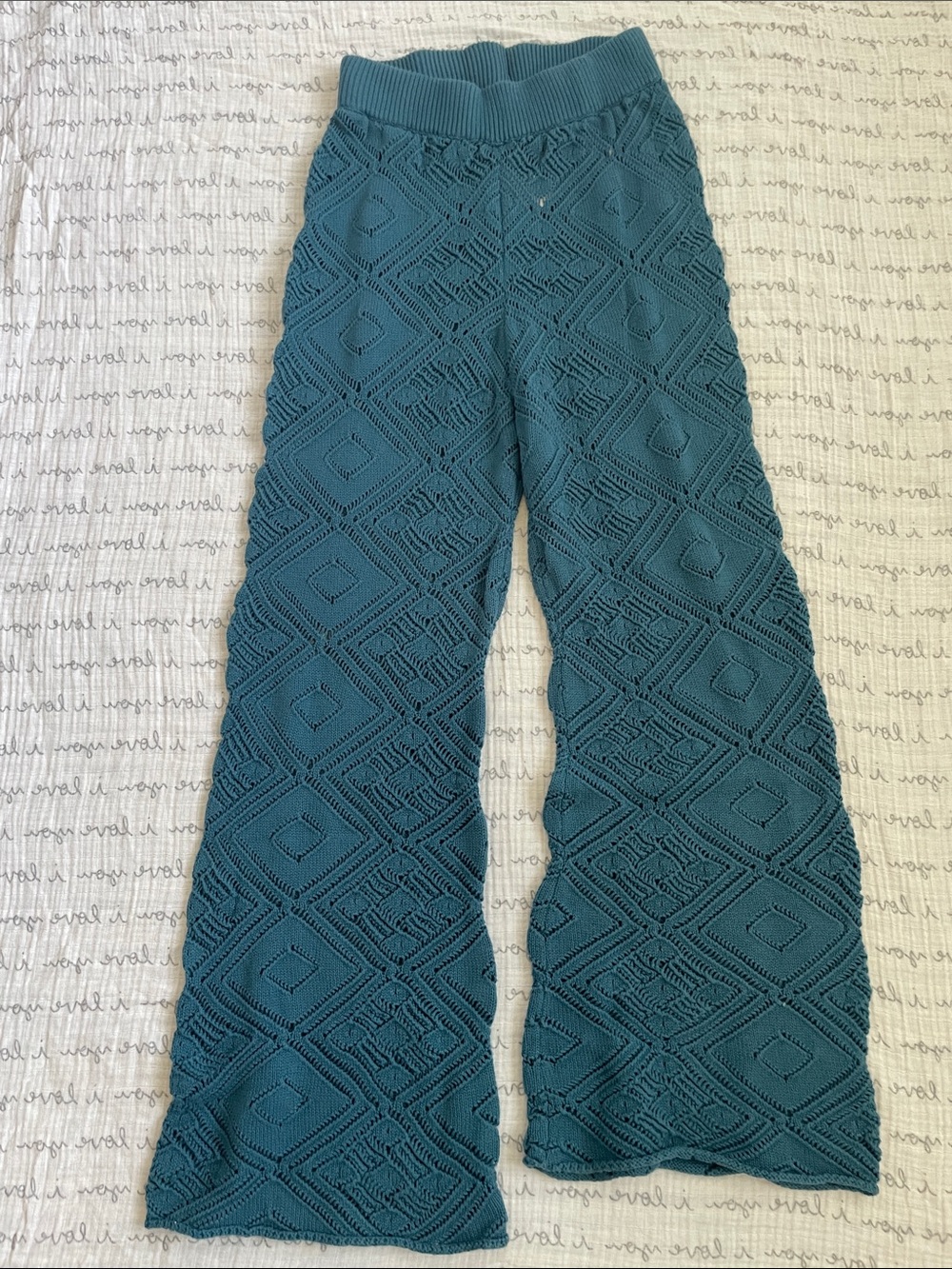 Women’s Teal Crochet Swim Coverup Pants